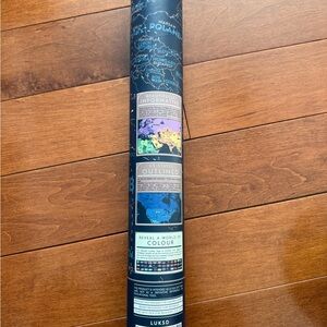 Wanderlust World Map Poster in Dark Blue with Multicolor Insets